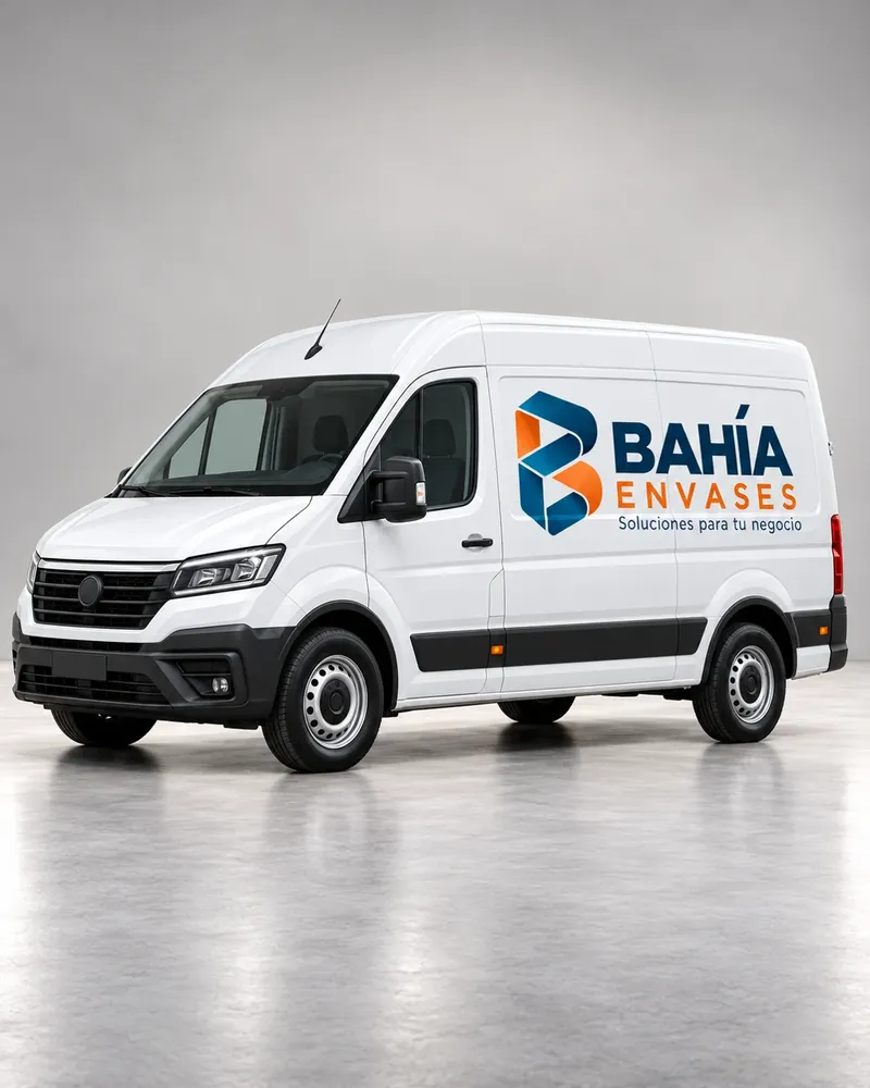 Identidad de Bahía Envases aplicada a una camioneta